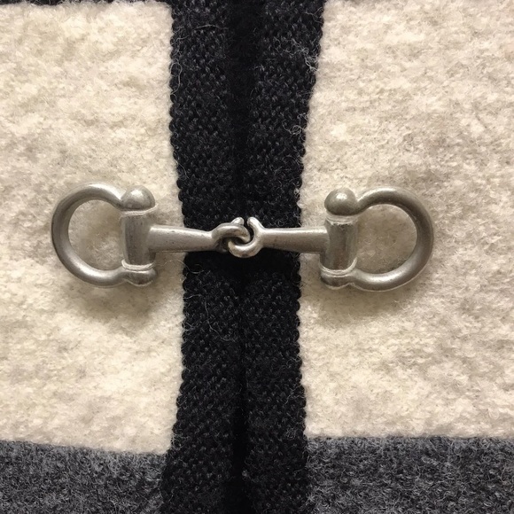 Vintage Equestrian Striped Horse Bit Clasp V-neck Wool Vest Size 10 - Picture 4 of 5